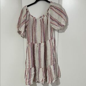 Velvet by Graham & Spencer Striped Puff Sleeve Dress size medium